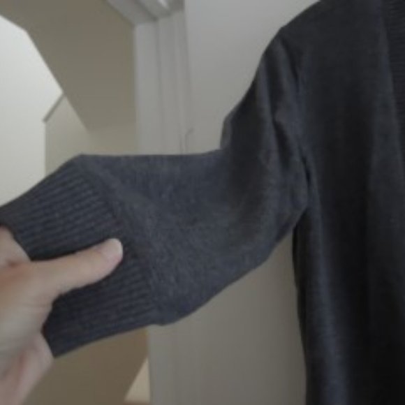 Ladies Top Size XL Open Front Cardigan Heather Gray Ribbed Knit 3/4 Sleeve NEW - Picture 8 of 10